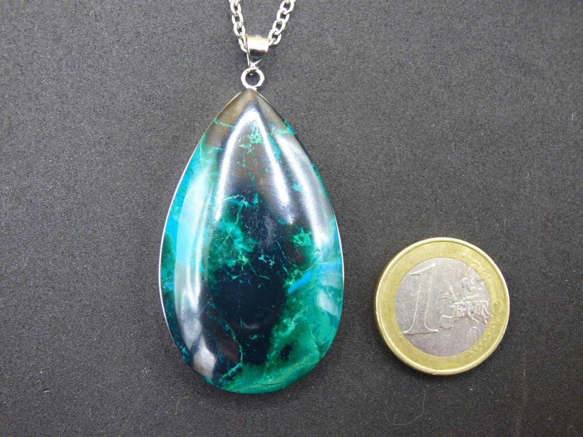 Chrysocoll AAA - 925 Sterling Silber Edelstein Kette Natur blau Schutz Rarität Heilstein Kristall Mann Frau Er Sie Geschenk Freund Bruder - Art of Nature Berlin