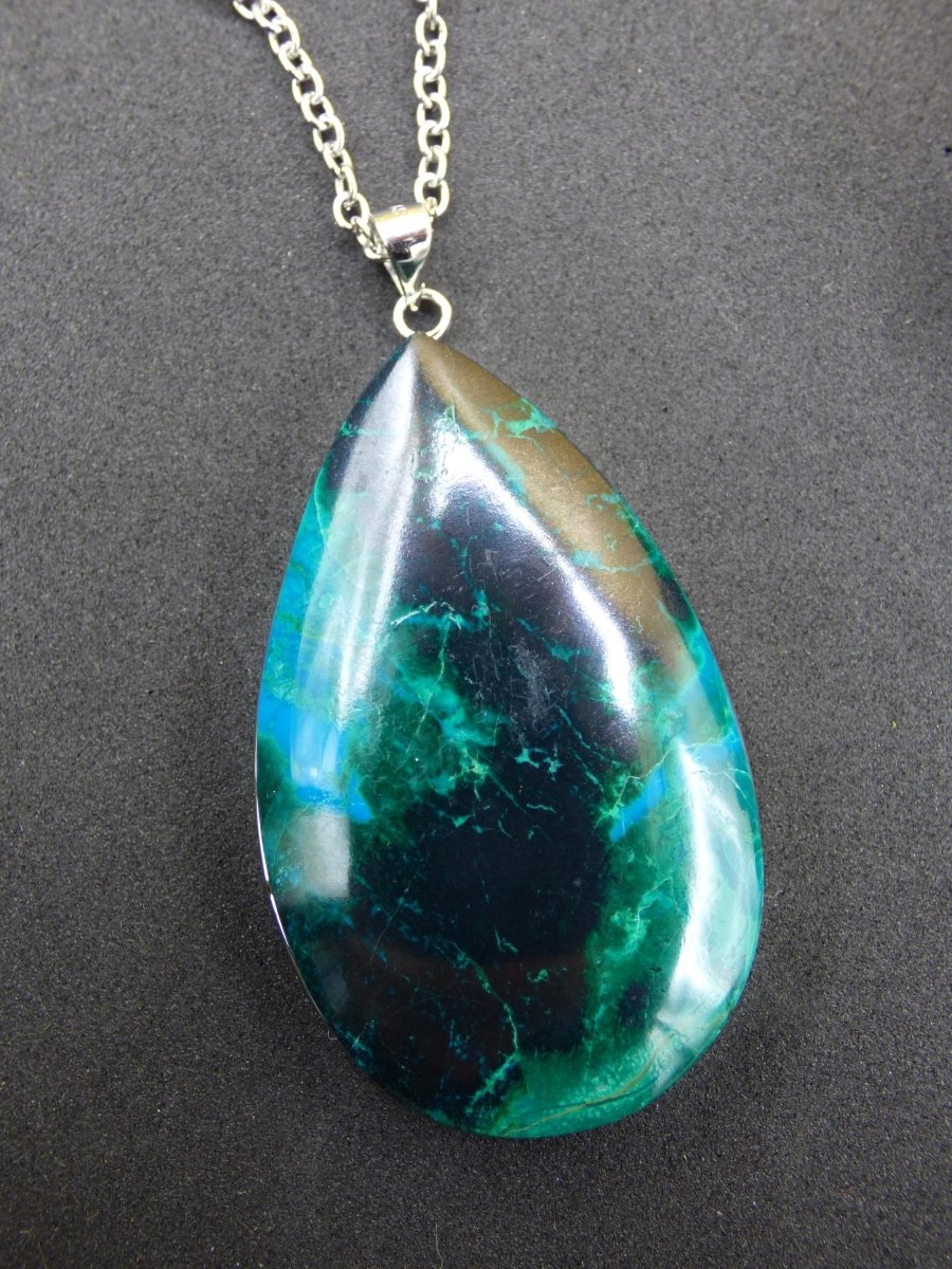 Chrysocoll AAA - 925 Sterling Silber Edelstein Kette Natur blau Schutz Rarität Heilstein Kristall Mann Frau Er Sie Geschenk Freund Bruder - Art of Nature Berlin
