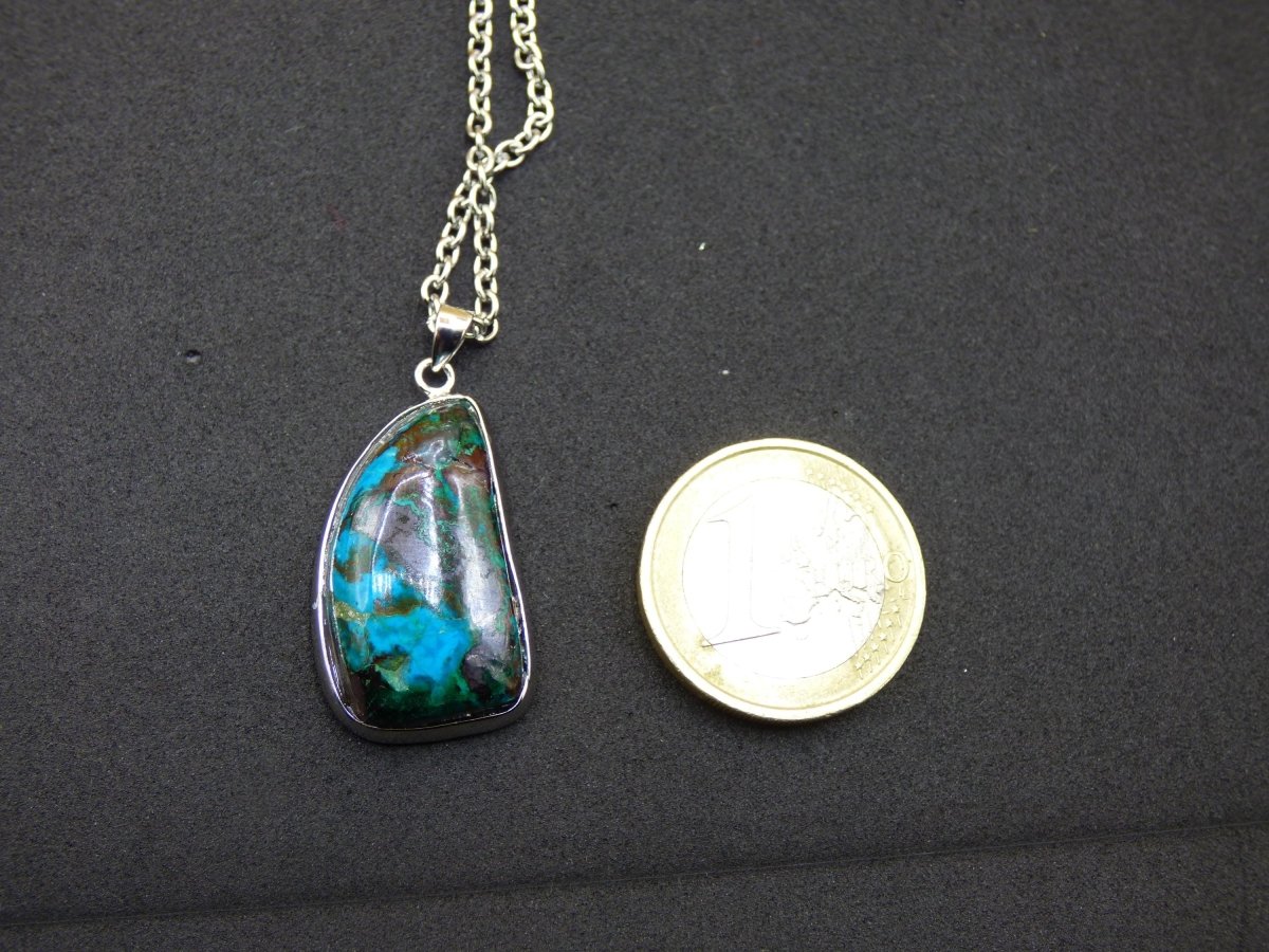 Chrysocoll AAA - 925 Sterling Silber Edelstein Kette Natur blau Schutz Rarität Heilstein Kristall Mann Frau Er Sie Geschenk Freund Bruder - Art of Nature Berlin