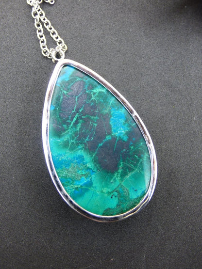 Chrysocoll AAA - 925 Sterling Silber Edelstein Kette Natur blau Schutz Rarität Heilstein Kristall Mann Frau Er Sie Geschenk Freund Bruder - Art of Nature Berlin