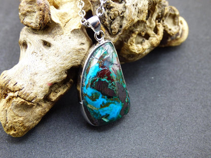 Chrysocoll AAA - 925 Sterling Silber Edelstein Kette Natur blau Schutz Rarität Heilstein Kristall Mann Frau Er Sie Geschenk Freund Bruder - Art of Nature Berlin