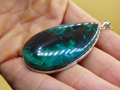 Chrysocoll AAA - 925 Sterling Silber Edelstein Kette Natur blau Schutz Rarität Heilstein Kristall Mann Frau Er Sie Geschenk Freund Bruder - Art of Nature Berlin