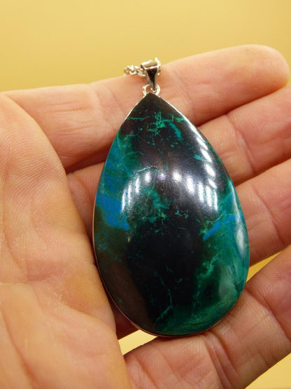 Chrysocoll AAA - 925 Sterling Silber Edelstein Kette Natur blau Schutz Rarität Heilstein Kristall Mann Frau Er Sie Geschenk Freund Bruder - Art of Nature Berlin