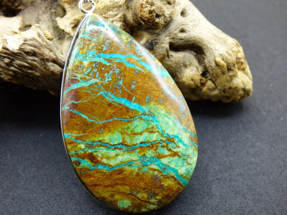 Chrysocoll AAA - Edelstein Kette 925 Silber Natur blau grün Schutz Rarität Heilstein Kristall Mann Frau Er Sie Geschenk Freund Bruder - Art of Nature Berlin