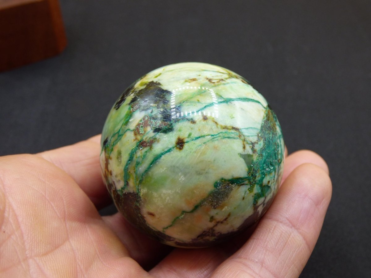 Chrysocoll AAA Sphere ~ Magische Edelstein Kugel Massage & Deko Crystal Meditation Heilstein Rarität Sammler Mineral Rund Chrysokolla Boh - Art of Nature Berlin