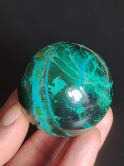 Chrysocoll AAA Sphere ~ Magische Edelstein Kugel Massage & Deko Crystal Meditation Heilstein Rarität Sammler Mineral Rund Chrysokolla Boho - Art of Nature Berlin