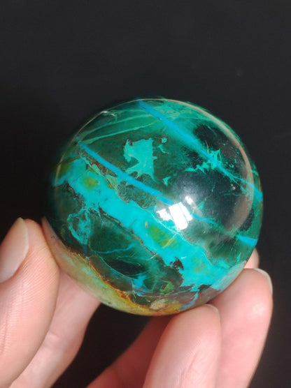 Chrysocoll AAA Sphere ~ Magische Edelstein Kugel Massage & Deko Crystal Meditation Heilstein Rarität Sammler Mineral Rund Chrysokolla Boho - Art of Nature Berlin