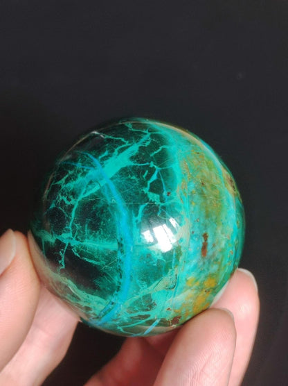 Chrysocoll AAA Sphere ~ Magische Edelstein Kugel Massage & Deko Crystal Meditation Heilstein Rarität Sammler Mineral Rund Chrysokolla Boho - Art of Nature Berlin