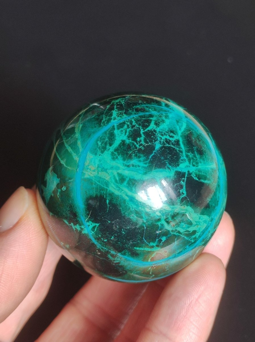 Chrysocoll AAA Sphere ~ Magische Edelstein Kugel Massage & Deko Crystal Meditation Heilstein Rarität Sammler Mineral Rund Chrysokolla Boho - Art of Nature Berlin