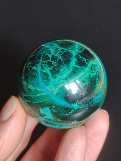 Chrysocoll AAA Sphere ~ Magische Edelstein Kugel Massage & Deko Crystal Meditation Heilstein Rarität Sammler Mineral Rund Chrysokolla Boho - Art of Nature Berlin