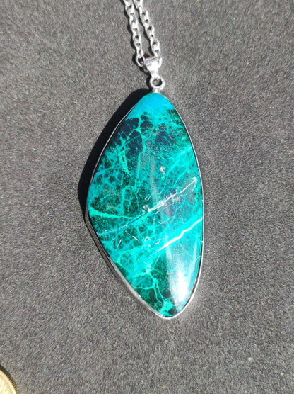 Chrysocoll *beschädigt* 75% OFF - 925 Sterling Silber Edelstein Kette Natur blau Heilstein Kristall Mann Frau Er Sie Geschenk Freund Bruder - Art of Nature Berlin