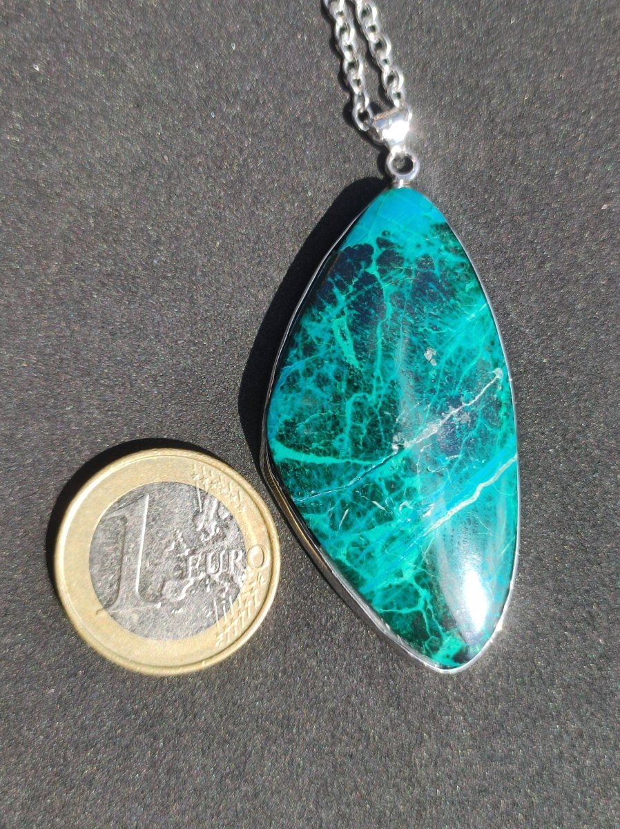 Chrysocoll *beschädigt* 75% OFF - 925 Sterling Silber Edelstein Kette Natur blau Heilstein Kristall Mann Frau Er Sie Geschenk Freund Bruder - Art of Nature Berlin