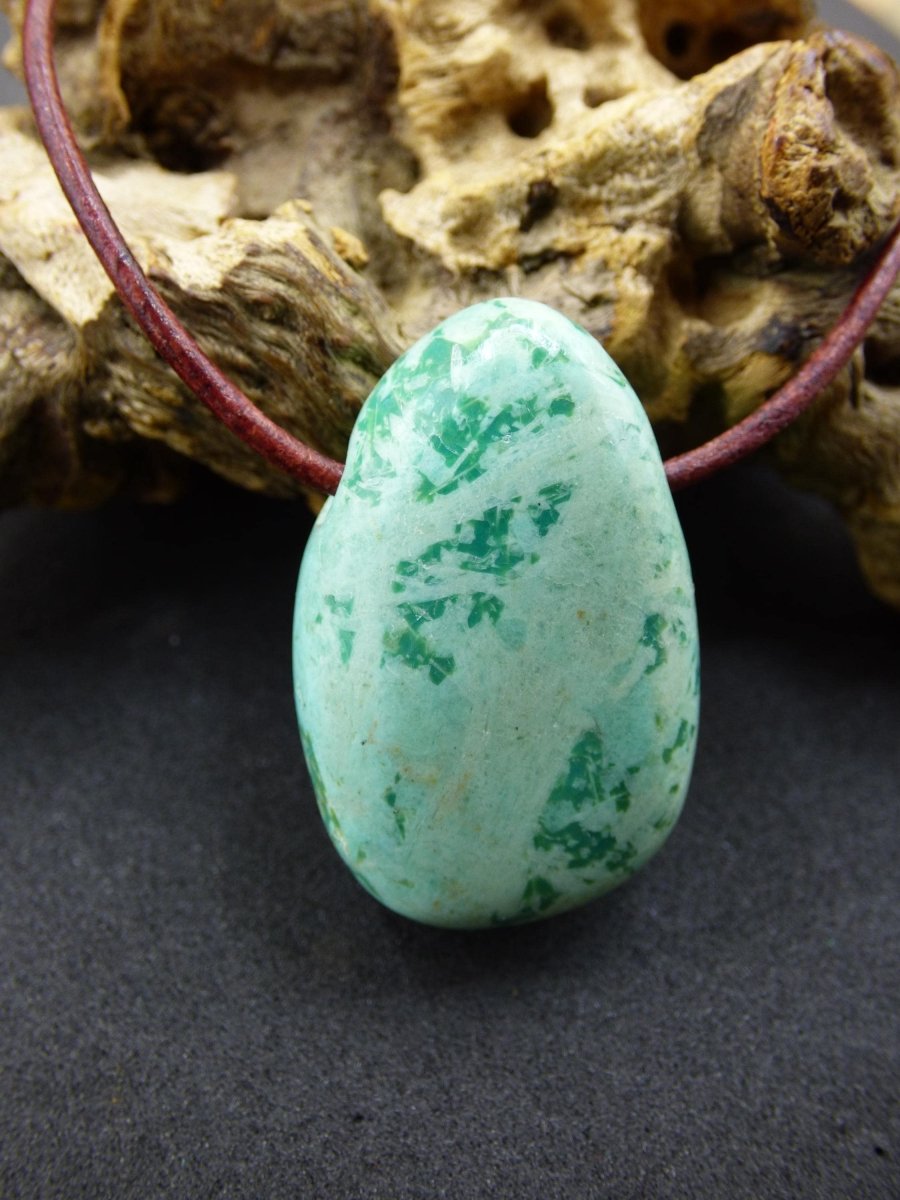 Chrysocoll Chrysokoll Chrysocolla Edelstein Kette blau Natur HIPPIE GOA Boho Ethno Heilstein Kristalle Schmuck Anhänger Mann Frau Geschenk - Art of Nature Berlin