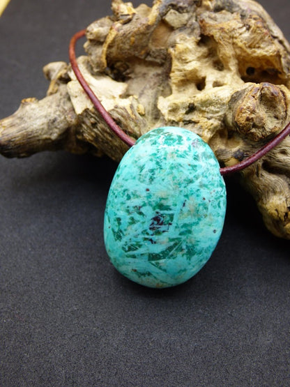 Chrysocoll Chrysokoll Chrysocolla Edelstein Kette blau Natur HIPPIE GOA Boho Ethno Heilstein Kristalle Schmuck Anhänger Mann Frau Geschenk - Art of Nature Berlin