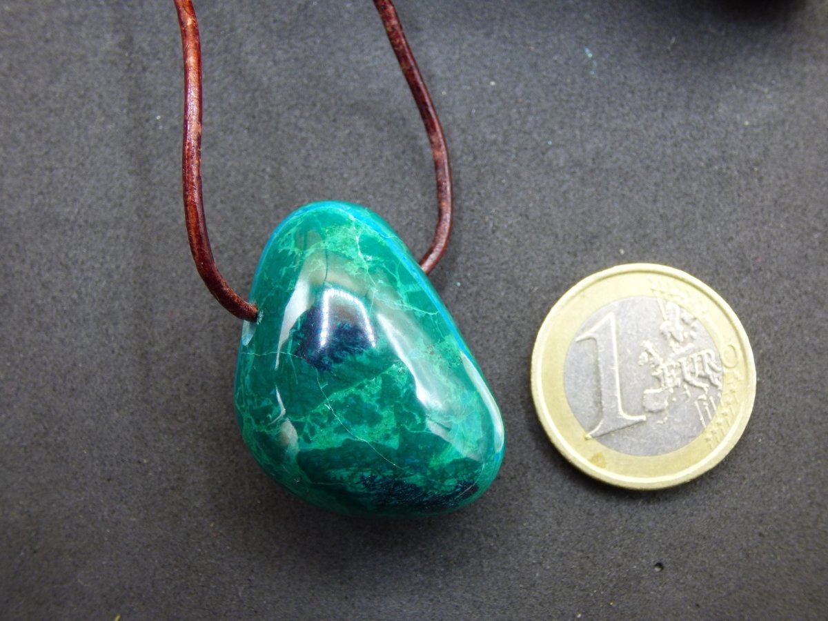Chrysocoll Chrysokoll Chrysocolla Edelstein Kette blau Natur HIPPIE GOA Boho Ethno Heilstein Kristalle Schmuck Anhänger Mann Frau Geschenk - Art of Nature Berlin