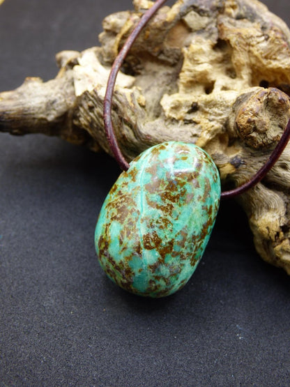 Chrysocoll Chrysokoll Chrysocolla Edelstein Kette blau Natur HIPPIE GOA Boho Ethno Heilstein Kristalle Schmuck Anhänger Mann Frau Geschenk - Art of Nature Berlin