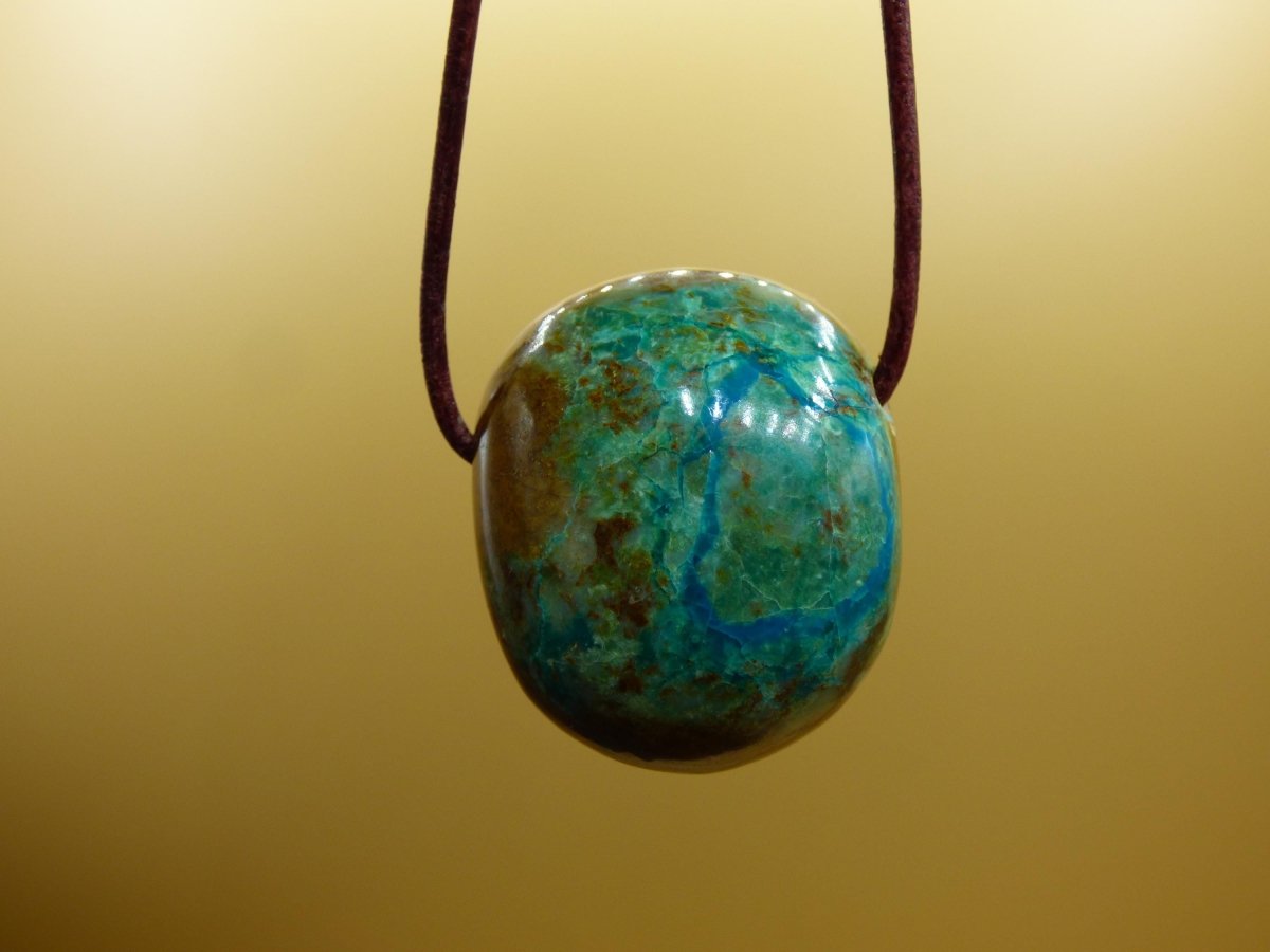 Chrysocoll Chrysokoll Chrysocolla Edelstein Kette blau Natur HIPPIE GOA Boho Ethno Heilstein Kristalle Schmuck Anhänger Mann Frau Geschenk - Art of Nature Berlin