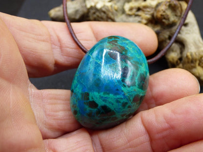 Chrysocoll Chrysokoll Chrysocolla Edelstein Kette blau Natur HIPPIE GOA Boho Ethno Heilstein Kristalle Schmuck Anhänger Mann Frau Geschenk - Art of Nature Berlin