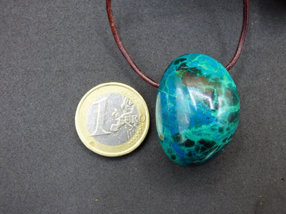 Chrysocoll Chrysokoll Chrysocolla Edelstein Kette blau Natur HIPPIE GOA Boho Ethno Heilstein Kristalle Schmuck Anhänger Mann Frau Geschenk - Art of Nature Berlin