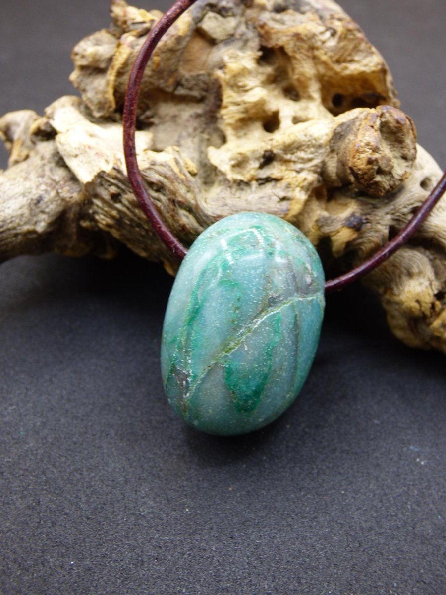 Chrysocoll Chrysokoll Chrysocolla Edelstein Kette blau Natur HIPPIE GOA Boho Ethno Heilstein Kristalle Schmuck Anhänger Mann Frau Geschenk - Art of Nature Berlin