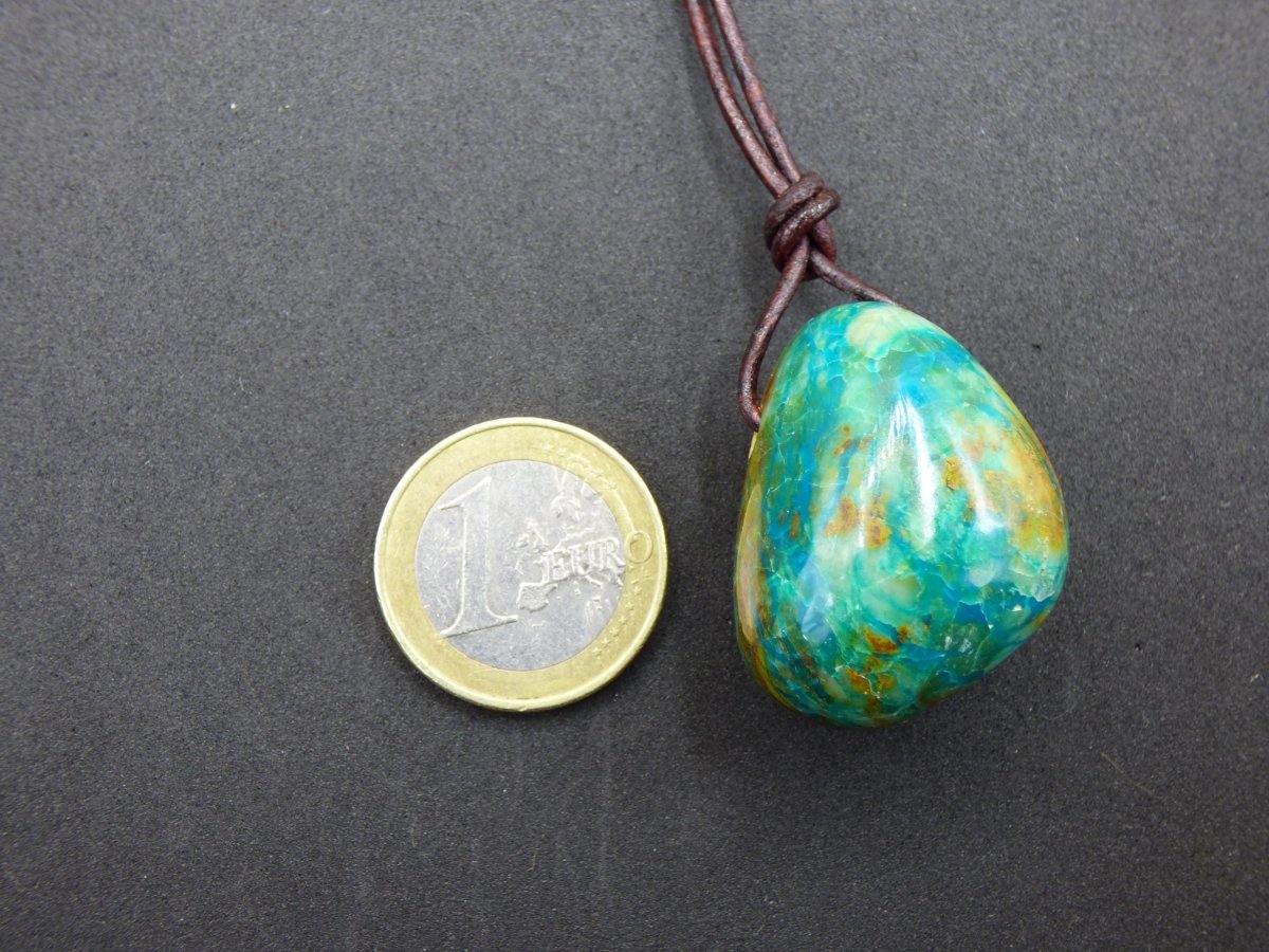Chrysocoll Chrysokoll Chrysocolla Edelstein Kette blau Natur HIPPIE GOA Boho Ethno Heilstein Kristalle Schmuck Anhänger Mann Frau Geschenk - Art of Nature Berlin