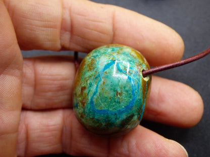 Chrysocoll Chrysokoll Chrysocolla Edelstein Kette blau Natur HIPPIE GOA Boho Ethno Heilstein Kristalle Schmuck Anhänger Mann Frau Geschenk - Art of Nature Berlin
