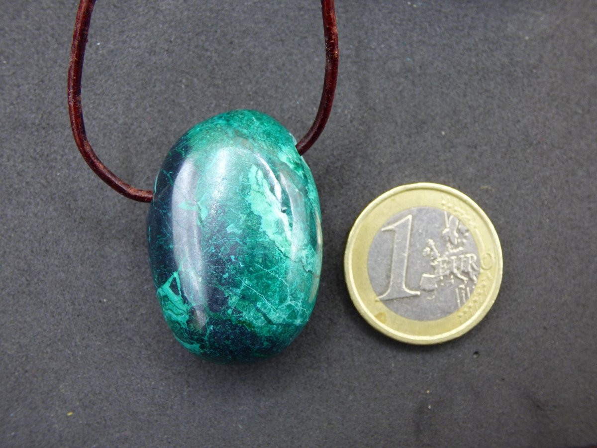 Chrysocoll Chrysokoll Chrysocolla Edelstein Kette blau Natur HIPPIE GOA Boho Ethno Heilstein Kristalle Schmuck Anhänger Mann Frau Geschenk - Art of Nature Berlin