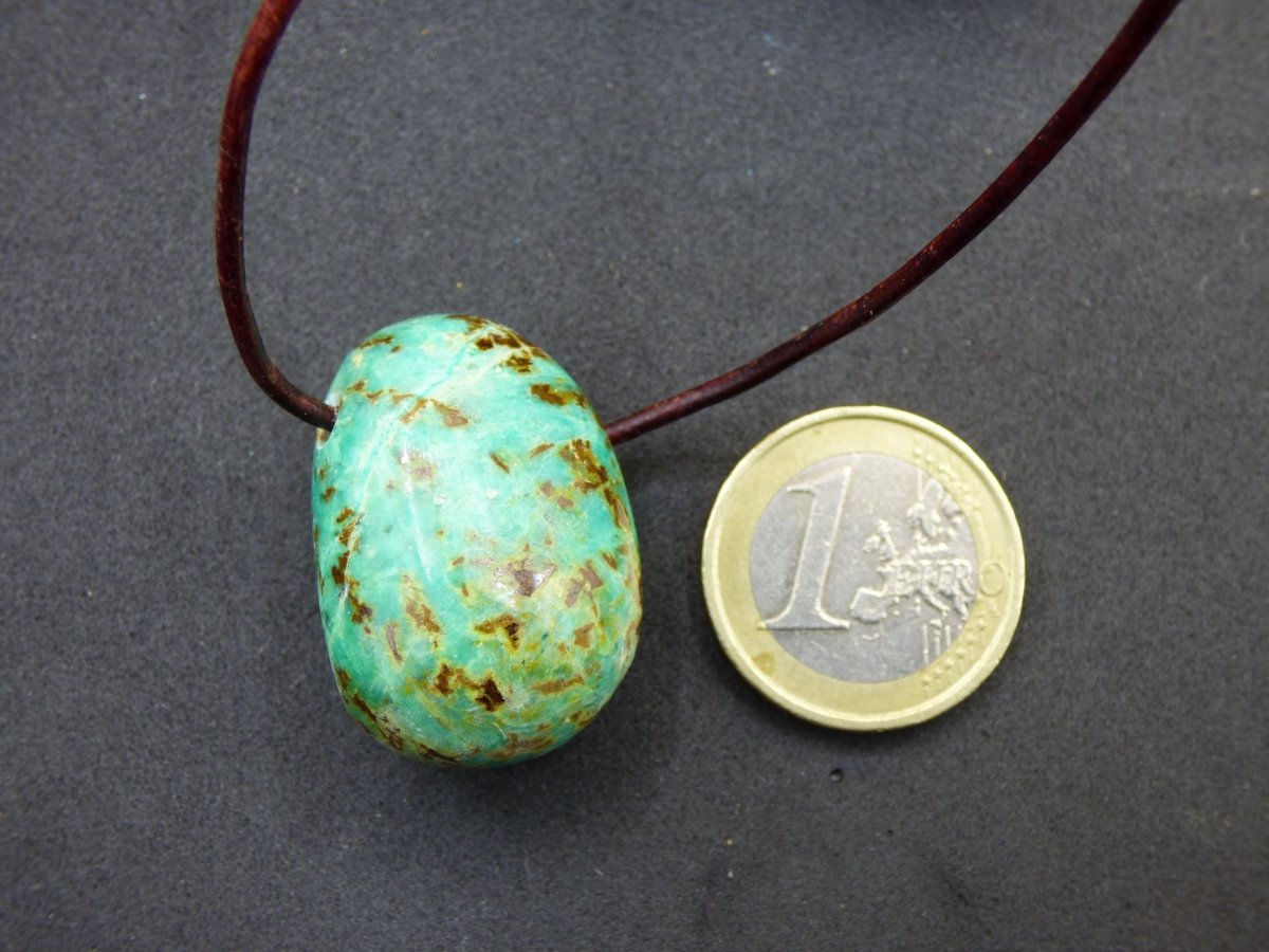 Chrysocoll Chrysokoll Chrysocolla Edelstein Kette blau Natur HIPPIE GOA Boho Ethno Heilstein Kristalle Schmuck Anhänger Mann Frau Geschenk - Art of Nature Berlin