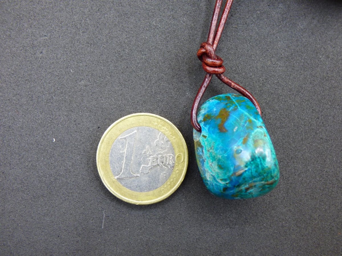 Chrysocoll Chrysokoll Chrysocolla Edelstein Kette blau Natur HIPPIE GOA Boho Ethno Heilstein Kristalle Schmuck Anhänger Mann Frau Geschenk - Art of Nature Berlin