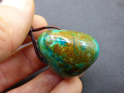 Chrysocoll Chrysokoll Chrysocolla Edelstein Kette blau Natur HIPPIE GOA Boho Ethno Heilstein Kristalle Schmuck Anhänger Mann Frau Geschenk - Art of Nature Berlin