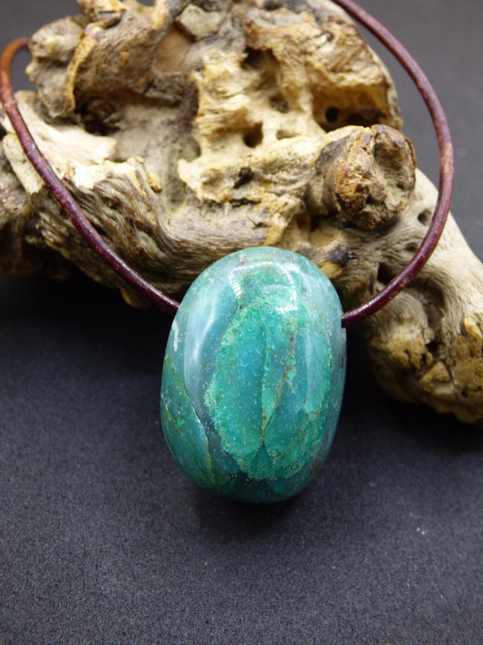 Chrysocoll Chrysokoll Chrysocolla Edelstein Kette blau Natur HIPPIE GOA Boho Ethno Heilstein Kristalle Schmuck Anhänger Mann Frau Geschenk - Art of Nature Berlin
