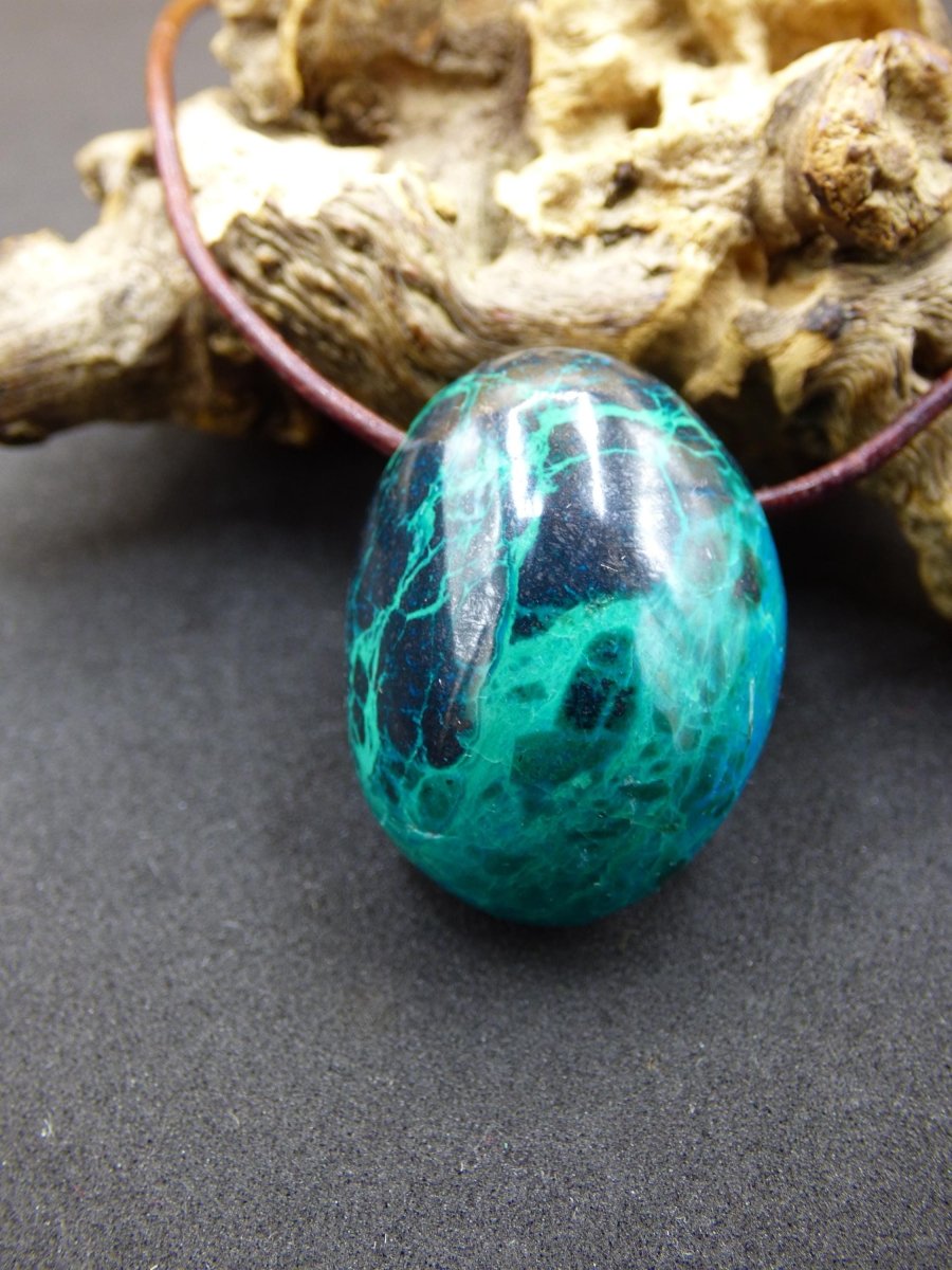 Chrysocoll Chrysokoll Chrysocolla Edelstein Kette blau Natur HIPPIE GOA Boho Ethno Heilstein Kristalle Schmuck Anhänger Mann Frau Geschenk - Art of Nature Berlin