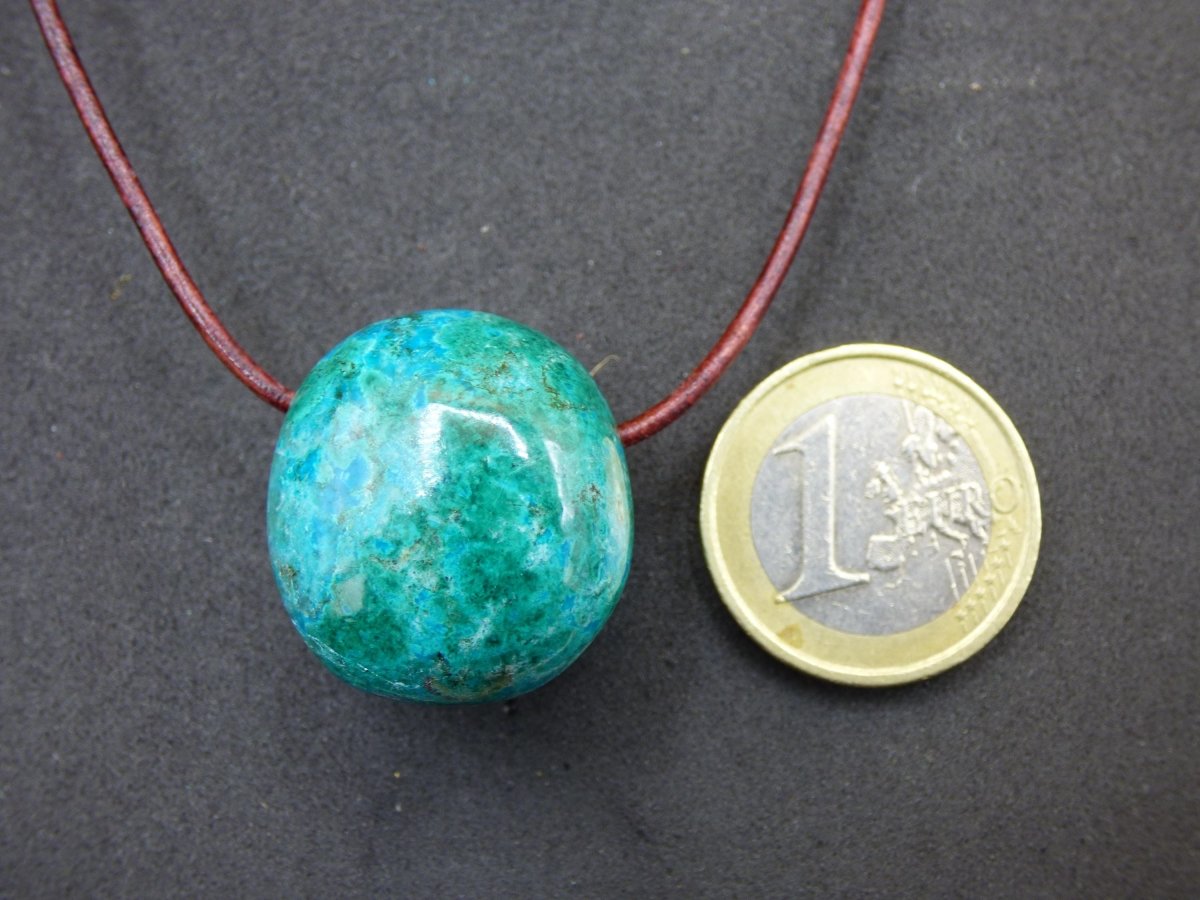 Chrysocoll Chrysokoll Chrysocolla Edelstein Kette blau Natur HIPPIE GOA Boho Ethno Heilstein Kristalle Schmuck Anhänger Mann Frau Geschenk - Art of Nature Berlin