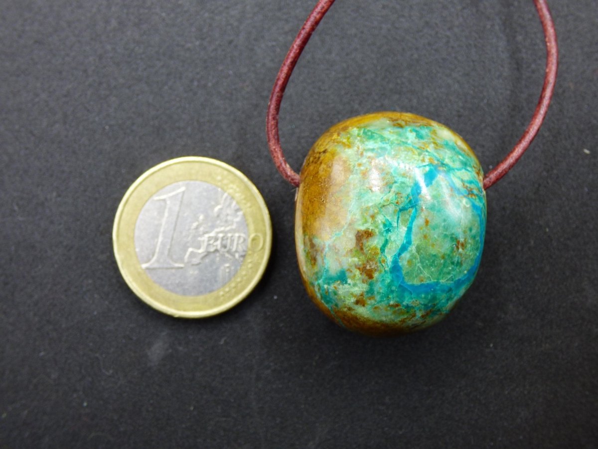 Chrysocoll Chrysokoll Chrysocolla Edelstein Kette blau Natur HIPPIE GOA Boho Ethno Heilstein Kristalle Schmuck Anhänger Mann Frau Geschenk - Art of Nature Berlin