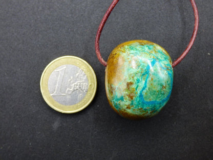 Chrysocoll Chrysokoll Chrysocolla Edelstein Kette blau Natur HIPPIE GOA Boho Ethno Heilstein Kristalle Schmuck Anhänger Mann Frau Geschenk - Art of Nature Berlin