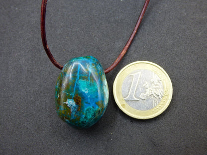 Chrysocoll Chrysokoll Chrysocolla Edelstein Kette blau Natur HIPPIE GOA Boho Ethno Heilstein Kristalle Schmuck Anhänger Mann Frau Geschenk - Art of Nature Berlin