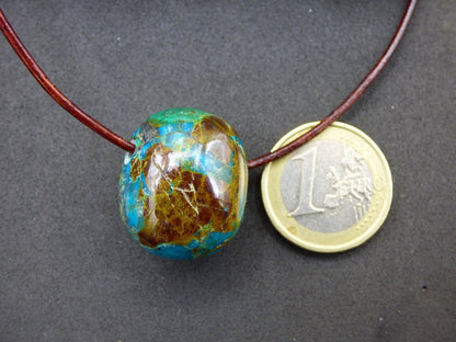 Chrysocoll Chrysokoll Chrysocolla Edelstein Kette blau Natur HIPPIE GOA Boho Ethno Heilstein Kristalle Schmuck Anhänger Mann Frau Geschenk - Art of Nature Berlin