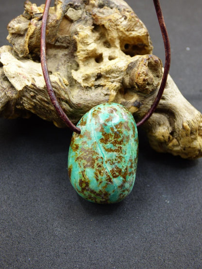 Chrysocoll Chrysokoll Chrysocolla Edelstein Kette blau Natur HIPPIE GOA Boho Ethno Heilstein Kristalle Schmuck Anhänger Mann Frau Geschenk - Art of Nature Berlin