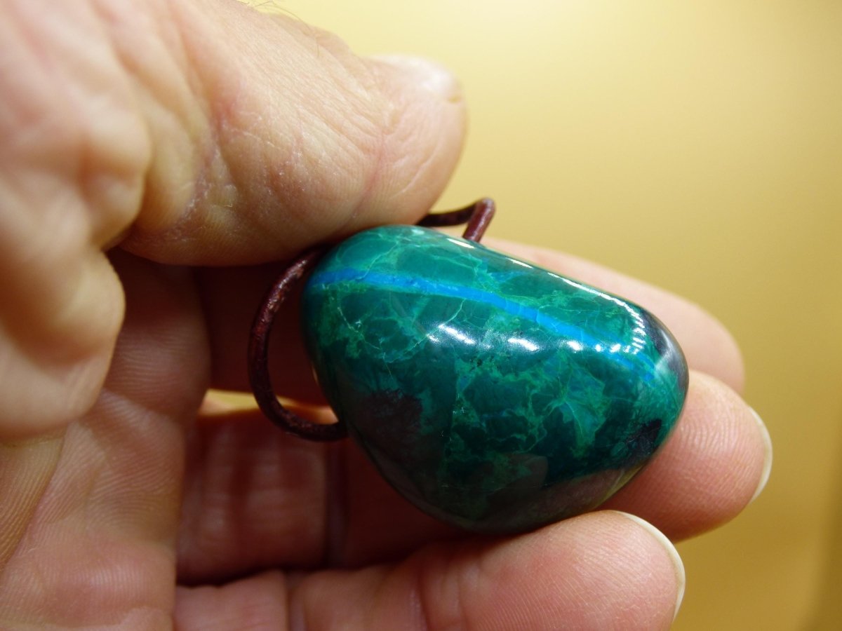 Chrysocoll Chrysokoll Chrysocolla Edelstein Kette blau Natur HIPPIE GOA Boho Ethno Heilstein Kristalle Schmuck Anhänger Mann Frau Geschenk - Art of Nature Berlin