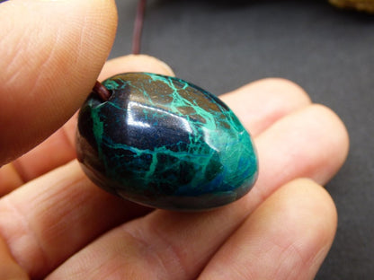 Chrysocoll Chrysokoll Chrysocolla Edelstein Kette blau Natur HIPPIE GOA Boho Ethno Heilstein Kristalle Schmuck Anhänger Mann Frau Geschenk - Art of Nature Berlin