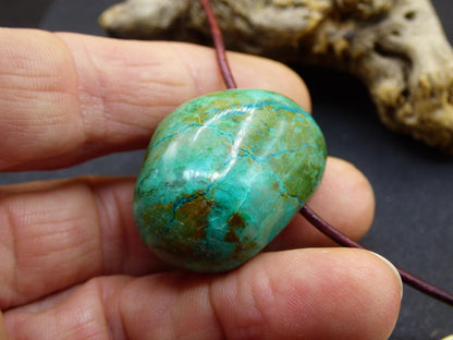 Chrysocoll Chrysokoll Chrysocolla Edelstein Kette blau Natur HIPPIE GOA Boho Ethno Heilstein Kristalle Schmuck Anhänger Mann Frau Geschenk - Art of Nature Berlin