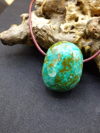 Chrysocoll Chrysokoll Chrysocolla Edelstein Kette blau Natur HIPPIE GOA Boho Ethno Heilstein Kristalle Schmuck Anhänger Mann Frau Geschenk - Art of Nature Berlin