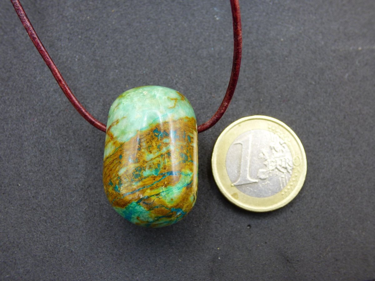 Chrysocoll Chrysokoll Chrysocolla Edelstein Kette blau Natur HIPPIE GOA Boho Ethno Heilstein Kristalle Schmuck Anhänger Mann Frau Geschenk - Art of Nature Berlin