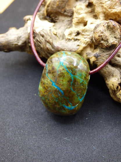 Chrysocoll Chrysokoll Chrysocolla Edelstein Kette blau Natur HIPPIE GOA Boho Ethno Heilstein Kristalle Schmuck Anhänger Mann Frau Geschenk - Art of Nature Berlin