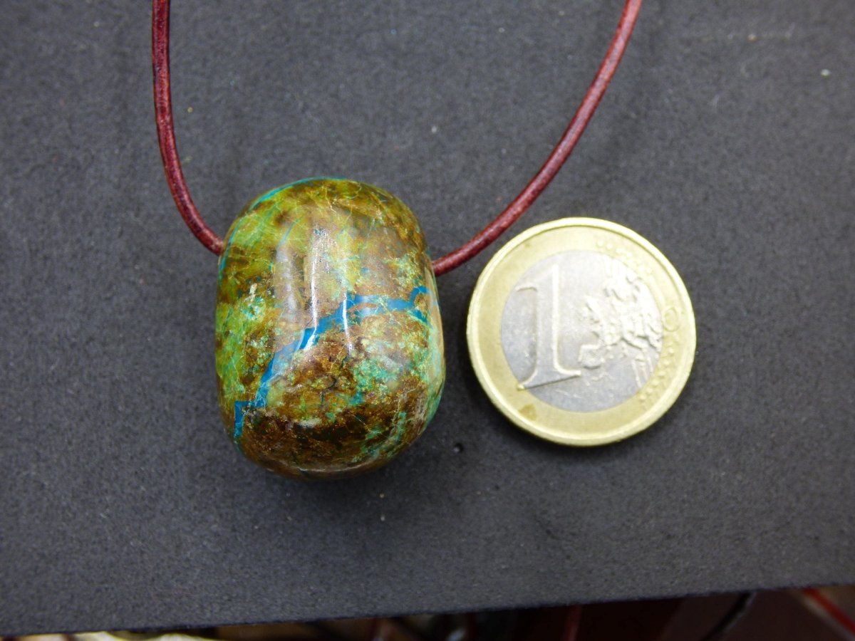 Chrysocoll Chrysokoll Chrysocolla Edelstein Kette blau Natur HIPPIE GOA Boho Ethno Heilstein Kristalle Schmuck Anhänger Mann Frau Geschenk - Art of Nature Berlin
