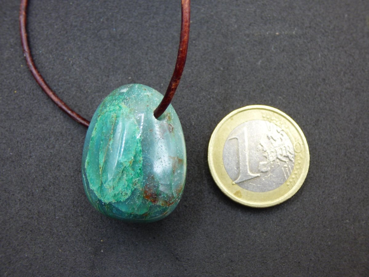 Chrysocoll Chrysokoll Chrysocolla Edelstein Kette blau Natur HIPPIE GOA Boho Ethno Heilstein Kristalle Schmuck Anhänger Mann Frau Geschenk - Art of Nature Berlin