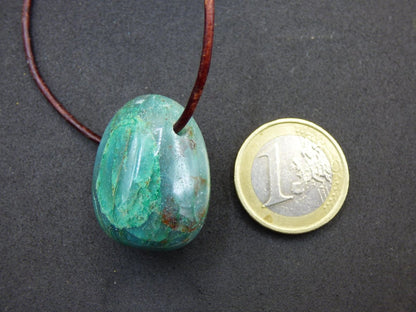 Chrysocoll Chrysokoll Chrysocolla Edelstein Kette blau Natur HIPPIE GOA Boho Ethno Heilstein Kristalle Schmuck Anhänger Mann Frau Geschenk - Art of Nature Berlin
