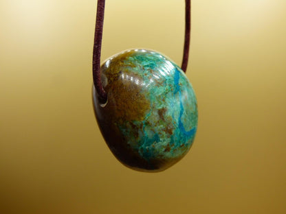 Chrysocoll Chrysokoll Chrysocolla Edelstein Kette blau Natur HIPPIE GOA Boho Ethno Heilstein Kristalle Schmuck Anhänger Mann Frau Geschenk - Art of Nature Berlin