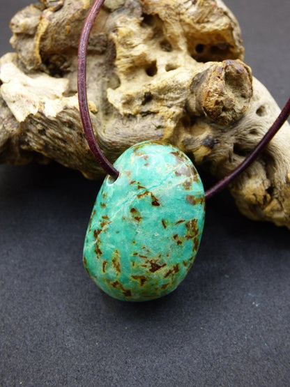 Chrysocoll Chrysokoll Chrysocolla Edelstein Kette blau Natur HIPPIE GOA Boho Ethno Heilstein Kristalle Schmuck Anhänger Mann Frau Geschenk - Art of Nature Berlin