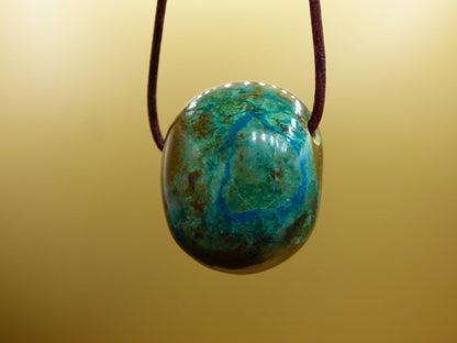 Chrysocoll Chrysokoll Chrysocolla Edelstein Kette blau Natur HIPPIE GOA Boho Ethno Heilstein Kristalle Schmuck Anhänger Mann Frau Geschenk - Art of Nature Berlin